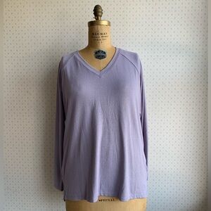 Banana Republic Long Sleeve Jersey V Neck Tunic Top sz Large TP3